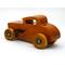 1932 Deuce Coupe Hot Rod Wooden Toy Car, Hand Finished with Amber Shellac and Metallic Emerald Green and Black Acrylic Paint