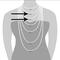Torso image showing necklace length for size comparisons on our 18" and 24" chains.
