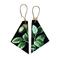 Acorn Earrings. Wood and fabric pattern dangling earrings by Madera Design Studio