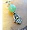 Green Aventurine and Pyrite Money Amulet Hamsa Keychain by Rock My Zen