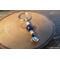 Lapis Lazuli and White Jade Lotus Keychain by Rock My Zen