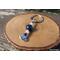 Lapis Lazuli and White Jade Lotus Keychain by Rock My Zen