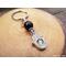 Amethyst and Black Tourmaline Protection Amulet Hamsa Keychain by Rock My Zen