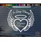 In Loving Memory Winged Heart Halo Vinyl Decal