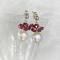 White button pearl earrings topped with a cluster of red garnet wire wrapped beads in sterling silver by MariesGems.