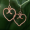 Copper wire heart earrings wire wrapped with sterling silver filled wire by MariesGems.