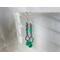 Faceted green onyx and faceted hematite earrings in sterling silver by MariesGems.