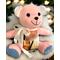 Pink and Blue Memory Bear with Picture of a Happy Couple