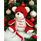 Red memory Bear with Embroidery Babys First Christmas