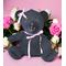 Black Chiffon and Velvet Memory Bear with Pink Ribbon
