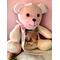 Pink Wedding Memory Bear with Picture of Bride and Groom