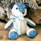 Blue and White Memory Bear with Anchors and a Ribbon
