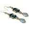 Handmade Blue Silver Crescent with Crystal Drop Earrings