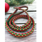 red green and gold paracord dog leash 5 ft'