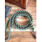 mint green and silver paracord dog leash 56"