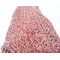 Speckled yarn knit lace scarf pink background with multicolor rainbow speckles
