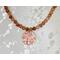 Orange-brown agate beaded necklace with pendant