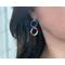 Model wearing Colorful circles drop earrings