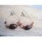Natural earrings made from agates and drift seeds found on the beach