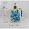 lotion pump with blue flowers