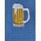 Beer Mug on Blue Towel Closeup