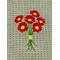 Red Flowers on Green Mist Towel