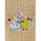 Bunny and Chick on Butter colored Towel