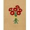 Red flowers on Butter colored Towel