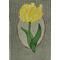 Yellow Tulip on Green Mist Towel