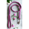 Pink Dog Leash ~ Pink and Blue 36" Paracord ~ New Handmade in USA ~ Short Lead