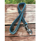 Short Dog Leash ~ Turquoise and Brown Paracord ~ 20" Handmade in U.S.A ~ New