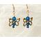 Sapphire blue butterfly earrings 14K gold filled ear wires