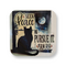 Refrigerator magnet featuring black cat peering at the moon through a window with text, seek peace and pursue it from Psalm 34:14.