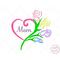 Mother's Day Heart Flowers Embroidery Design