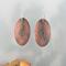oval copper oak leaf earrings