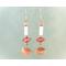 Copper Fish Earrings with white enameled bugle bead and copper saucer bead, all handmade from scratch