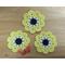 Crochet Flower Coasters, Light Yellow