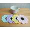 Crochet Flower Coasters, Pastel Colors