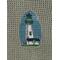 Closeup of Yaquina Lighthouse on green mist colored towel