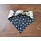 Scrunchie Reversible Dog Bandana - Baseballs and Paw Prints showing scrunchie band