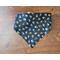Scrunchie Reversible Dog Bandana - Baseballs and Paw Prints - paw print side with ends folded in
