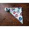 Scrunchie Reversible Dog Bandana - Patriotic Paw Prints and Small Bone and Paw Prints folded