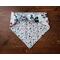 Scrunchie Reversible Dog Bandana - Patriotic Paw Prints and Small Bone and Paw Prints back showing scrunchie band