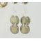 Olive green copper enamel dangle articulated earrings