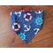 Reversible Scrunchie Dog Bandana - Anchors and Polka Dots - Anchor side with ends folded in