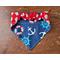 Reversible Scrunchie Dog Bandana - Anchors and Polka Dots - Anchor side back to show scrunchie band