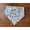 Reversible Scrunchie Dog Bandana - Dogs and Bones and Paw Dog print side with ends folded under