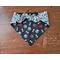 Reversible Scrunchie Dog Bandana - Dogs and Bones and Paw Prints - back side showing scrunchie band