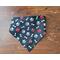 Reversible Scrunchie Dog Bandana - Dogs and Bones and Paw Prints - Bone and Paw Print side with ends folded under