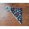 Reversible Scrunchie Dog Bandana - Dogs and Bones and Paw Prints - Bones and Paw Print side folded